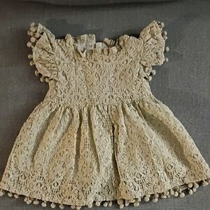 Elegant Cream Lace Kids Dress